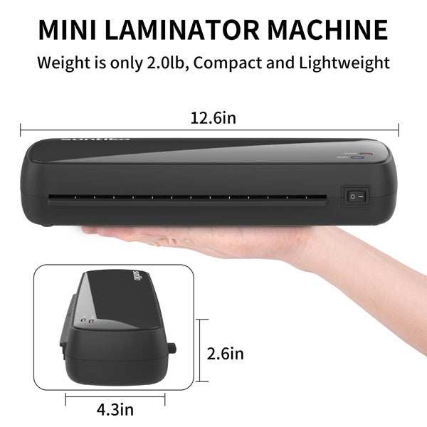 Compact 4-in-1 laminating machine with fast warm-up, no jam design, lightweight and portable for home and office use