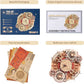 Robotime ROKR Time Art 3D wooden zodiac wall clock puzzle kit with assembly instructions and wooden puzzle pieces
