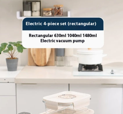 Vacuum Food Storage Box Electric Suction Timer Office Worker Microwave Oven Glass Lunch Box