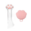 Multifunctional pet canned spoon and jar opener with cute paw design, silicone material, includes scoop and lid for easy pet food feeding and storage.