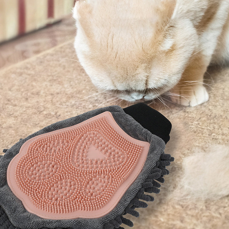 Pet Bathing Brush 2-in-1 Grooming Glove Elegant Dog Grooming Tool For Brushing, Massaging, And Drying Pet Grooming Kit For Dog Cat 2-Sided Bathing Brush Cleaning Massage Glove - The Peppermint Room