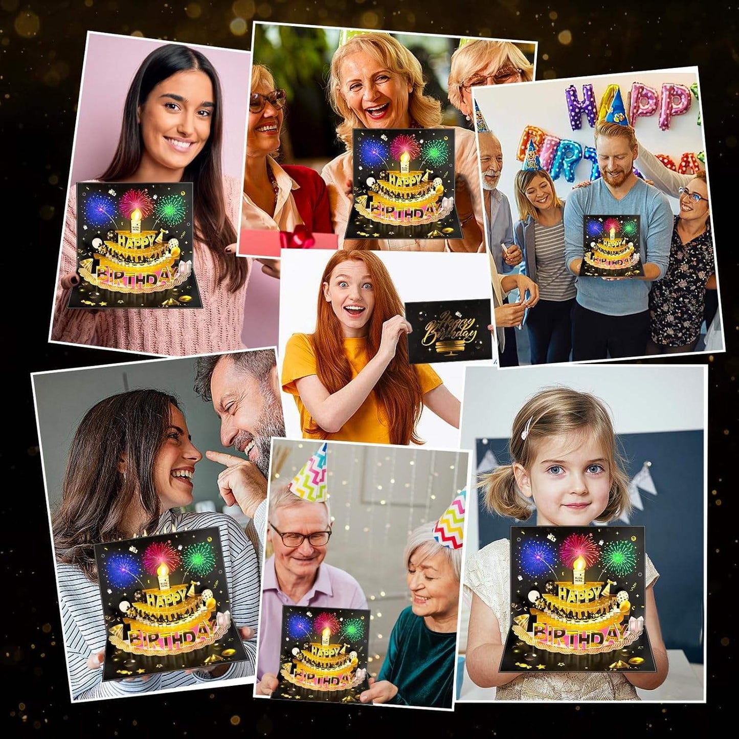 Light Music  Up Card Gift Cake Happy Birthday Card With Envelope - The Peppermint Room