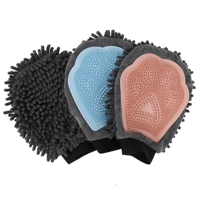 Pet Bathing Brush 2-in-1 Grooming Glove Elegant Dog Grooming Tool For Brushing, Massaging, And Drying Pet Grooming Kit For Dog Cat 2-Sided Bathing Brush Cleaning Massage Glove - The Peppermint Room